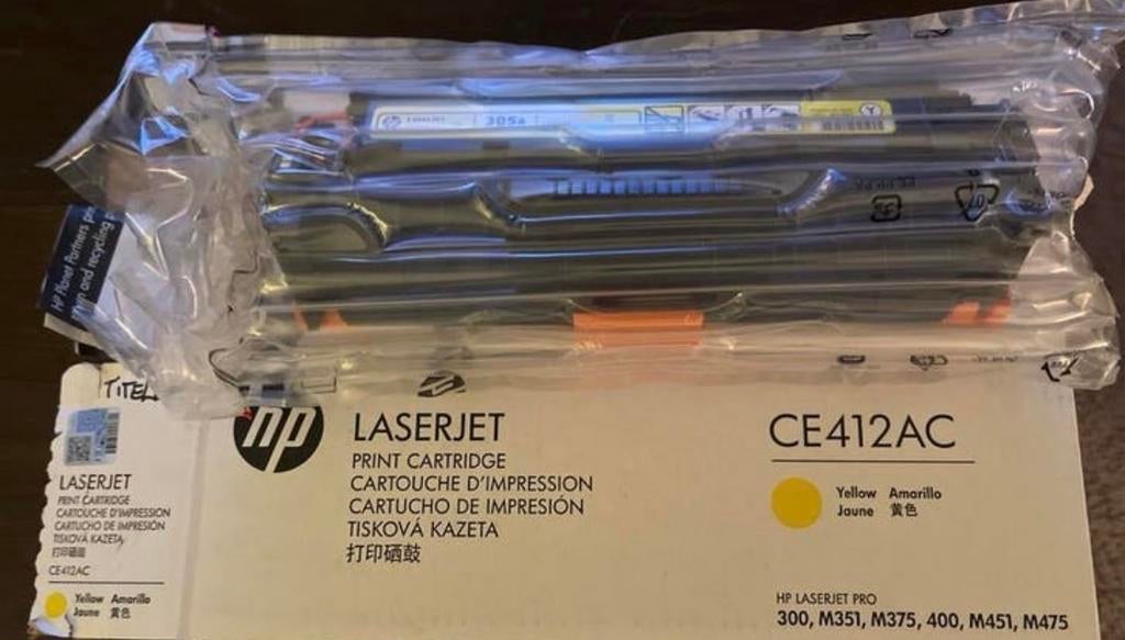 HP LaserJet CE412AC 2keer Gele Toner Cartridge, Computers en Software, Printerbenodigdheden, Ophalen of Verzenden, Nieuw, Toner