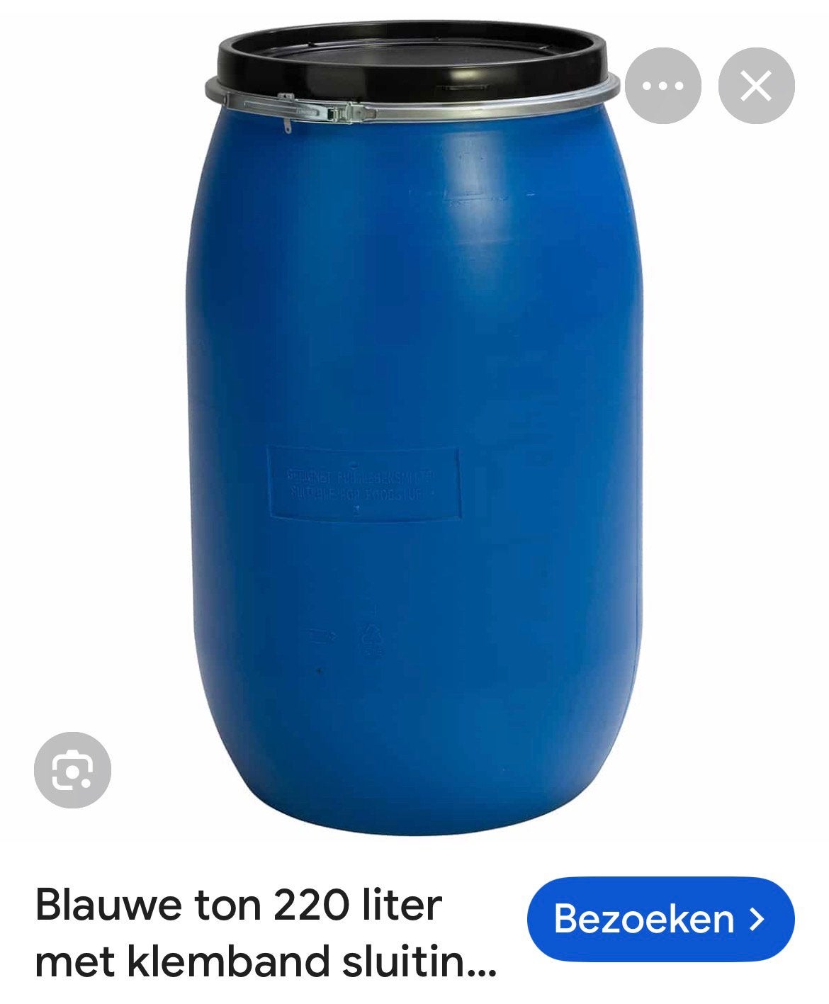 Blauwe voer tonnen te koop, Dieren en Toebehoren, Ophalen, Gebruikt