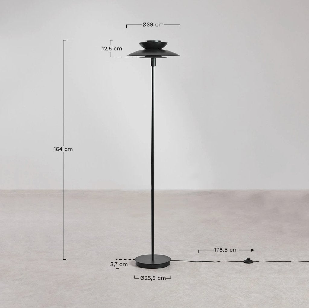 SKLUM Alicia floor lamp – black, Huis en Inrichting, Ophalen, Zo goed als nieuw, Metaal, 150 tot 200 cm