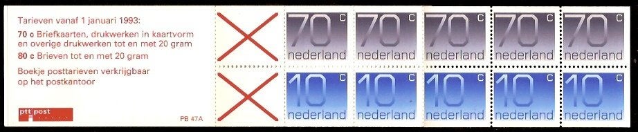 Nederland Postzegelboekje 47a postfris, Postzegels en Munten, Ophalen of Verzenden, Na 1940, Postfris