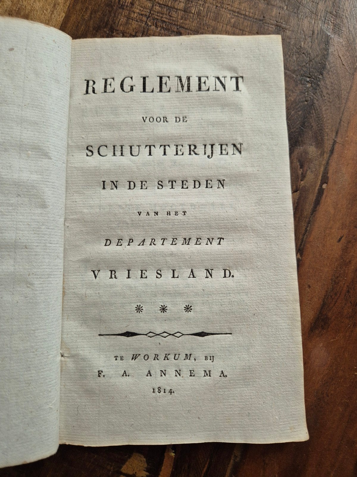 Reglement schutterij Vriesland 1814, Verzamelen, Ophalen of Verzenden, Landmacht, Nederland, Boek of Tijdschrift