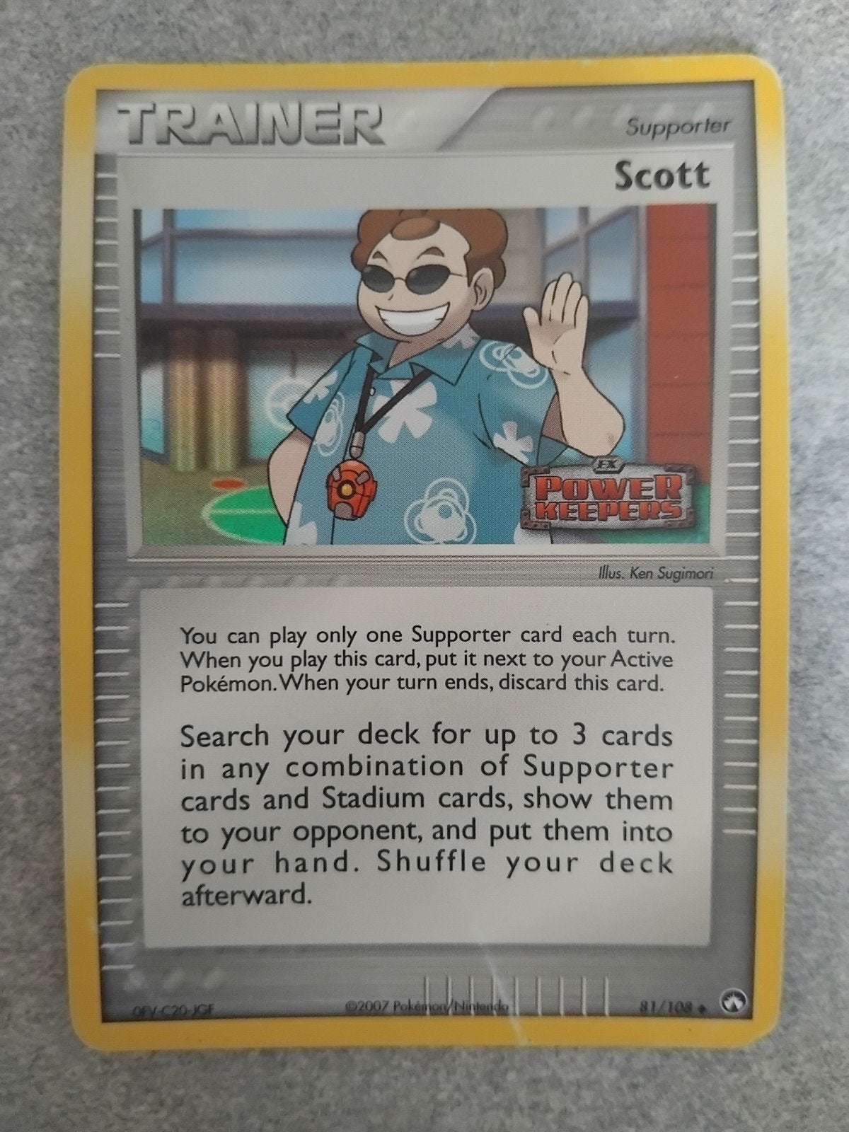 Pokémon Kaart Scott Supporter stamp Trainer EX Power Keepers, Ophalen of Verzenden, Gebruikt, Losse kaart