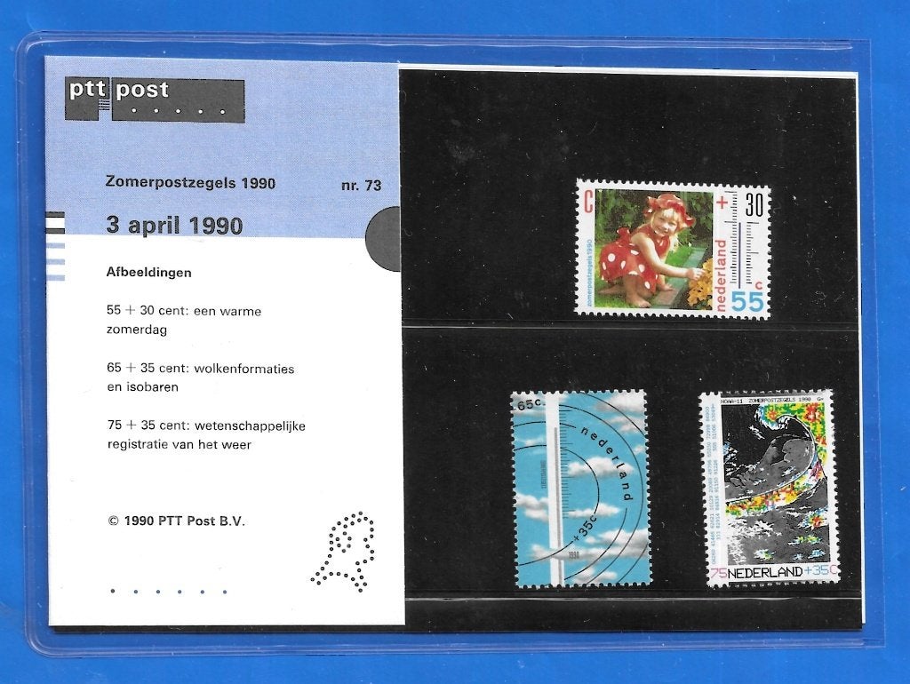 Postzegelmapje 73 Zomerpostzegels - 1990, Verzenden, Na 1940, Postfris