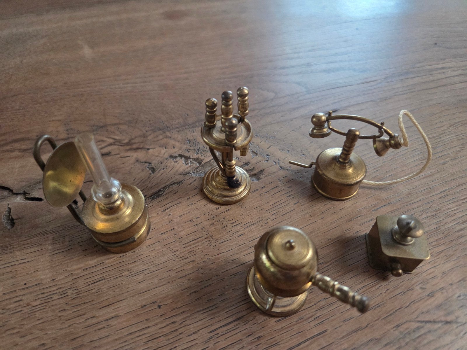 Miniatuur messing decoratie set - 5 stuks, Ophalen of Verzenden