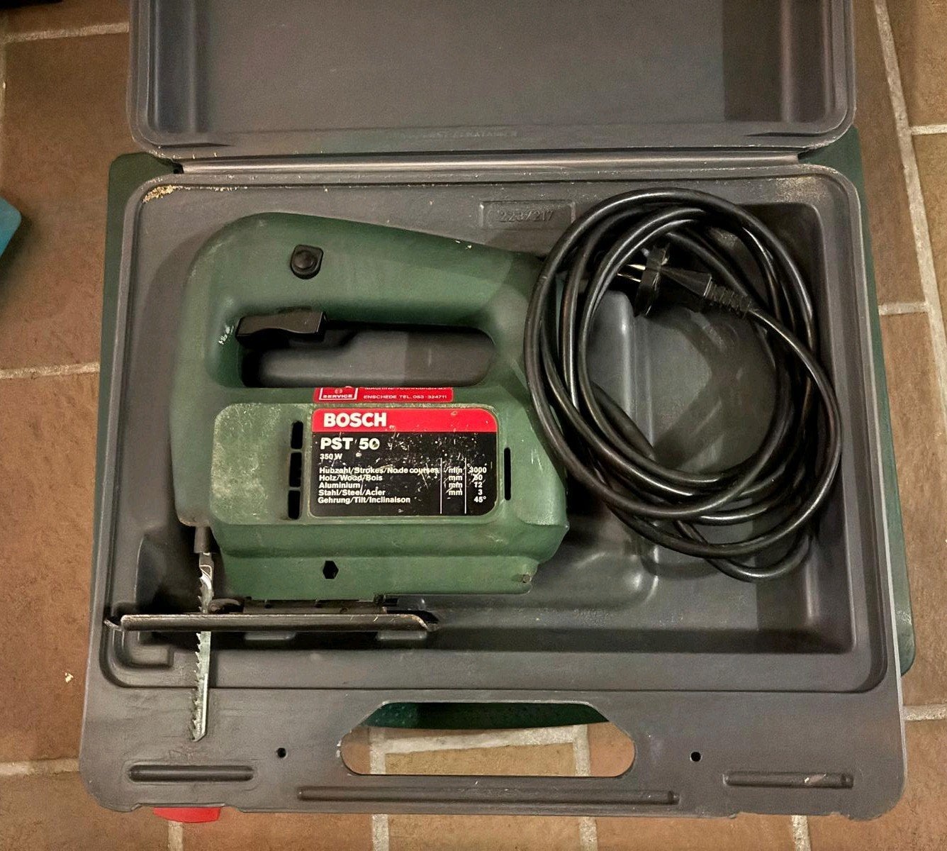 Bosch PST 50 Decoupeerzaag - Gebruikt maar functioneel, Gebruikt, Decoupeerzaag, Ophalen of Verzenden, 30 tot 70 mm