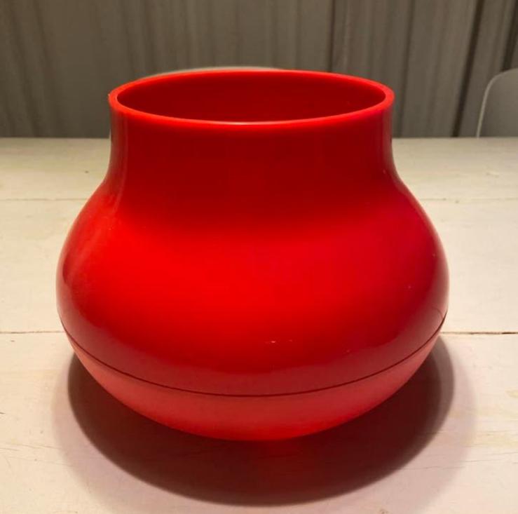 IKEA retro vaas rood - vintage design, Ophalen of Verzenden, Gebruikt, Rood, Kunststof