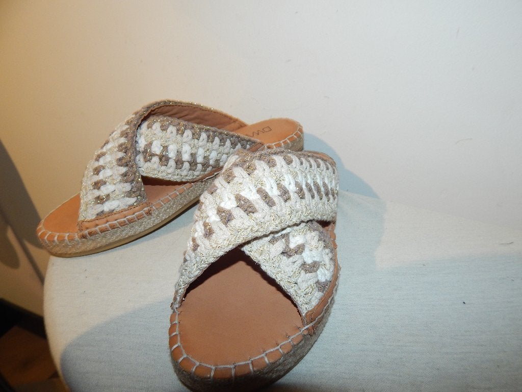 Dwars nieuwe sandalen slippers leer voetbed gehaakte band 38, DWRS, Overige kleuren, Verzenden, Nieuw