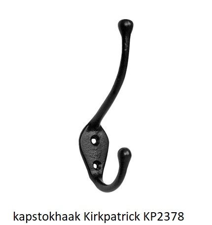 kapstokhaak Kirkpatrick KP2378 smeedijzer zwart, Wandhaken, -, -, Nieuw