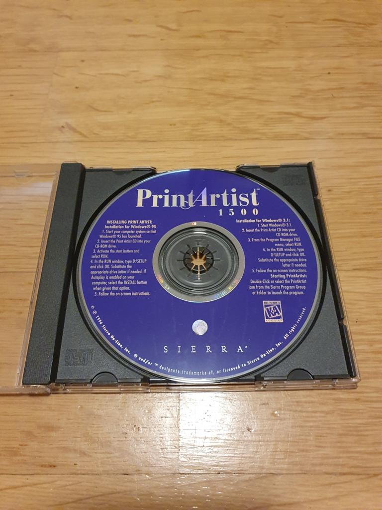 Print Artist 1500 voor Windows 95 (1996) - Sierra, Gebruikt, Overige genres, 1 speler, Ophalen of Verzenden