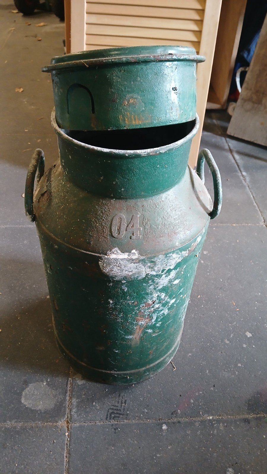 Oude groene melkbus - 40 liter, Ophalen