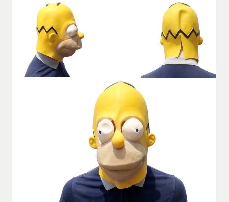 The Simpsons full face latex masker Homer Simpson, Ophalen of Verzenden, Nieuw, Halloween of Griezel
