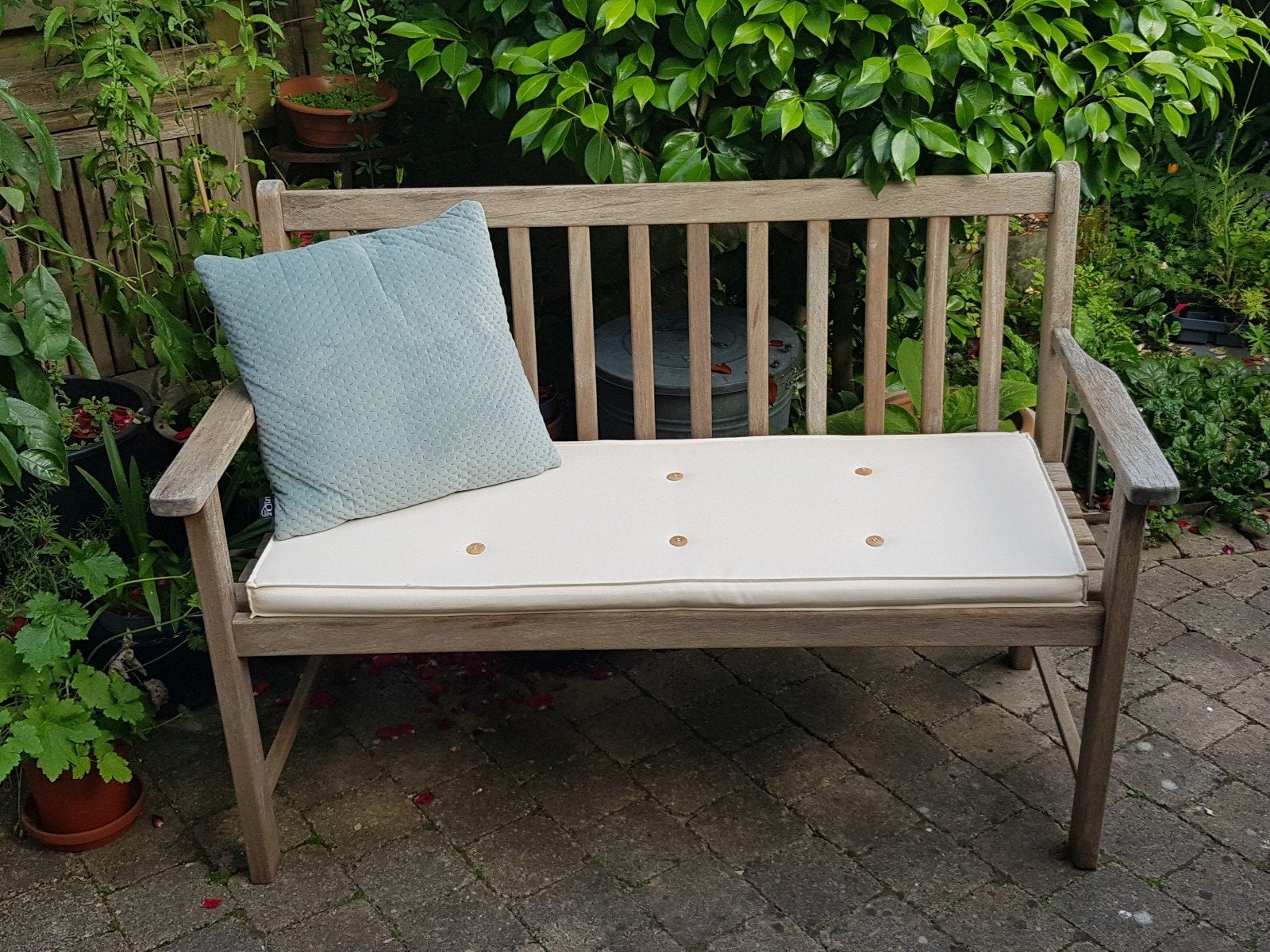 Houten tuinbank (hardhout), Ophalen, Gebruikt, Hout