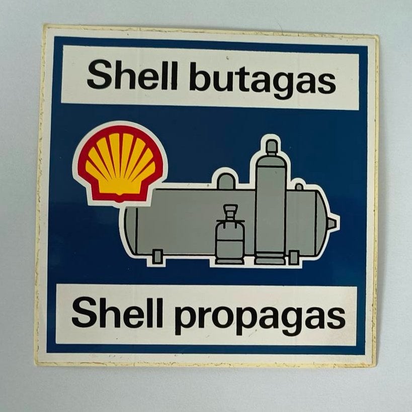Sticker Shell butagas/propagas, Ophalen of Verzenden, Zo goed als nieuw, Merk