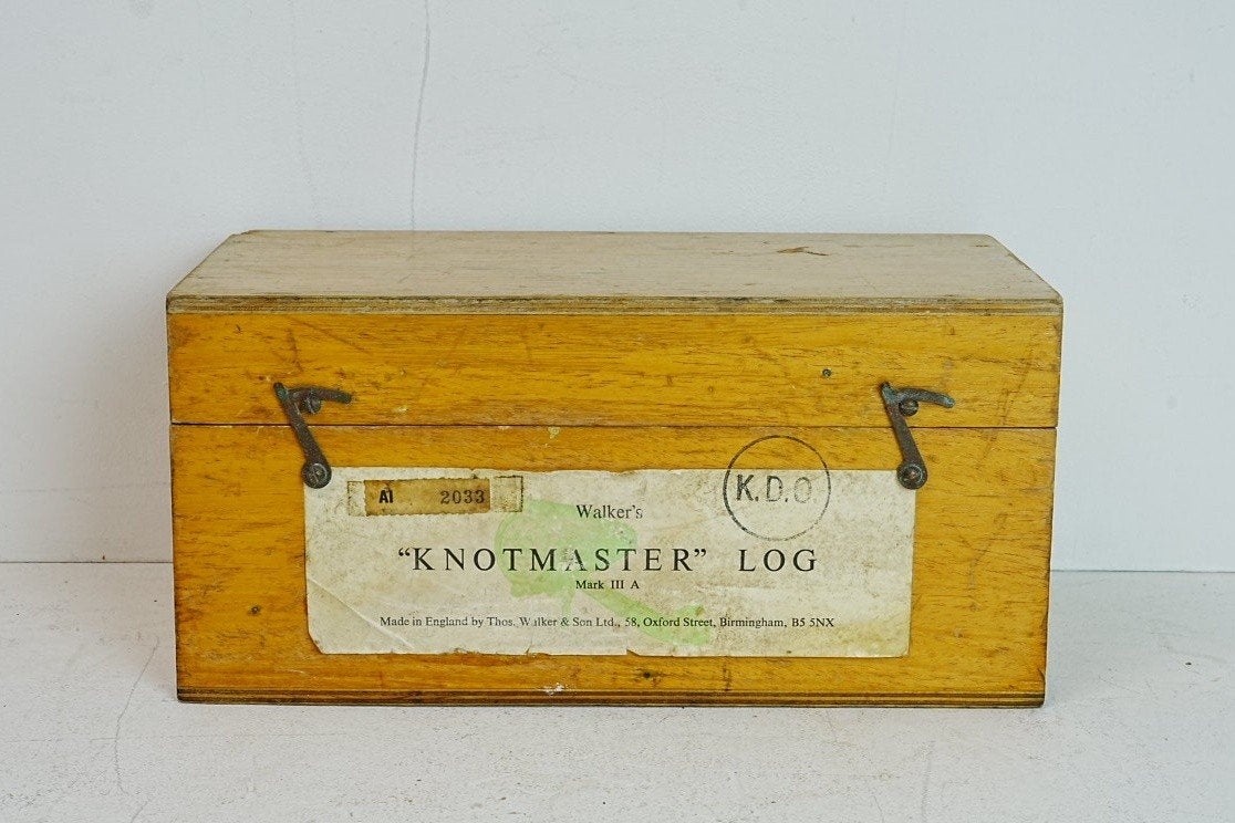 Antieke Walker's Knotmaster Log Mark III A in houten kist, Ophalen of Verzenden, Gebruikt, Motorboot of Zeilboot, Gebruiksvoorwerp