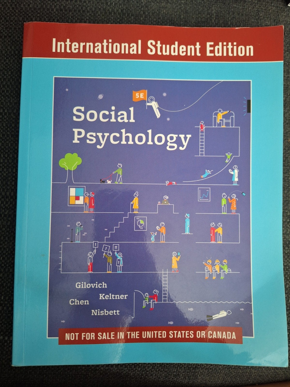 Social Psychology 5E - International Student Edition, Gilovich, Keltner, Chen, Nisbett, Nieuw, Gamma, HBO