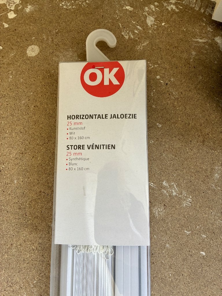 OK kunststof jaloezie 25 mm wit 80x160 cm NIEUW, Ophalen, Jaloezie, Overige merken, Wit