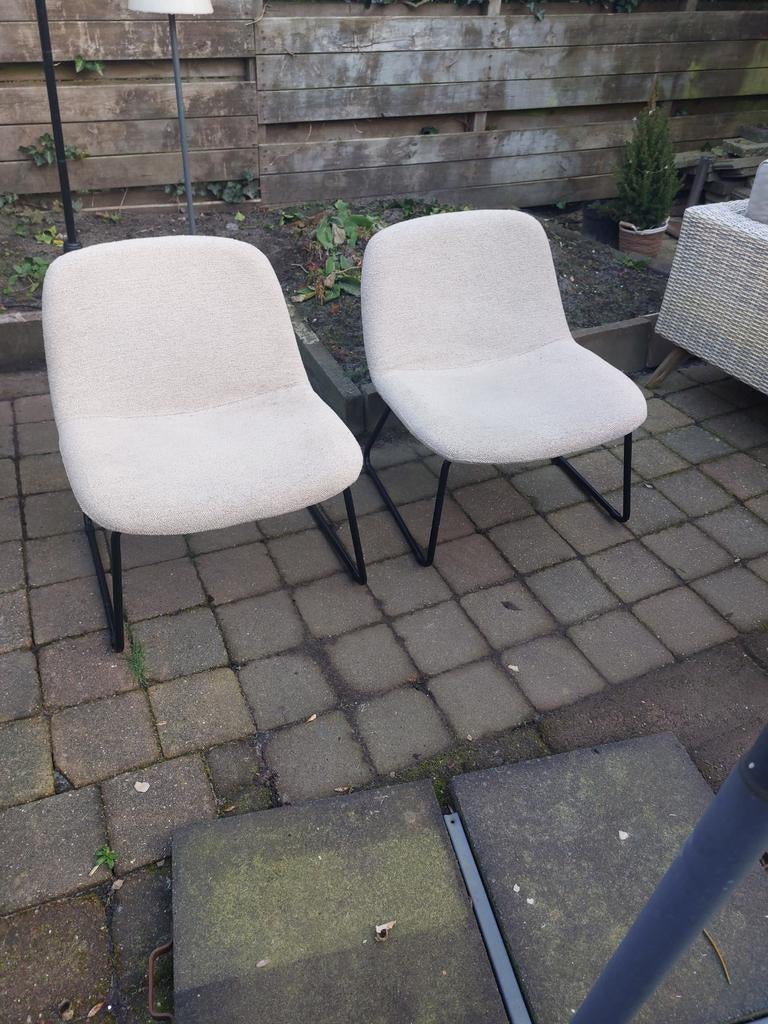 2 crème kleurige fauteuils, Ophalen, Kunststof