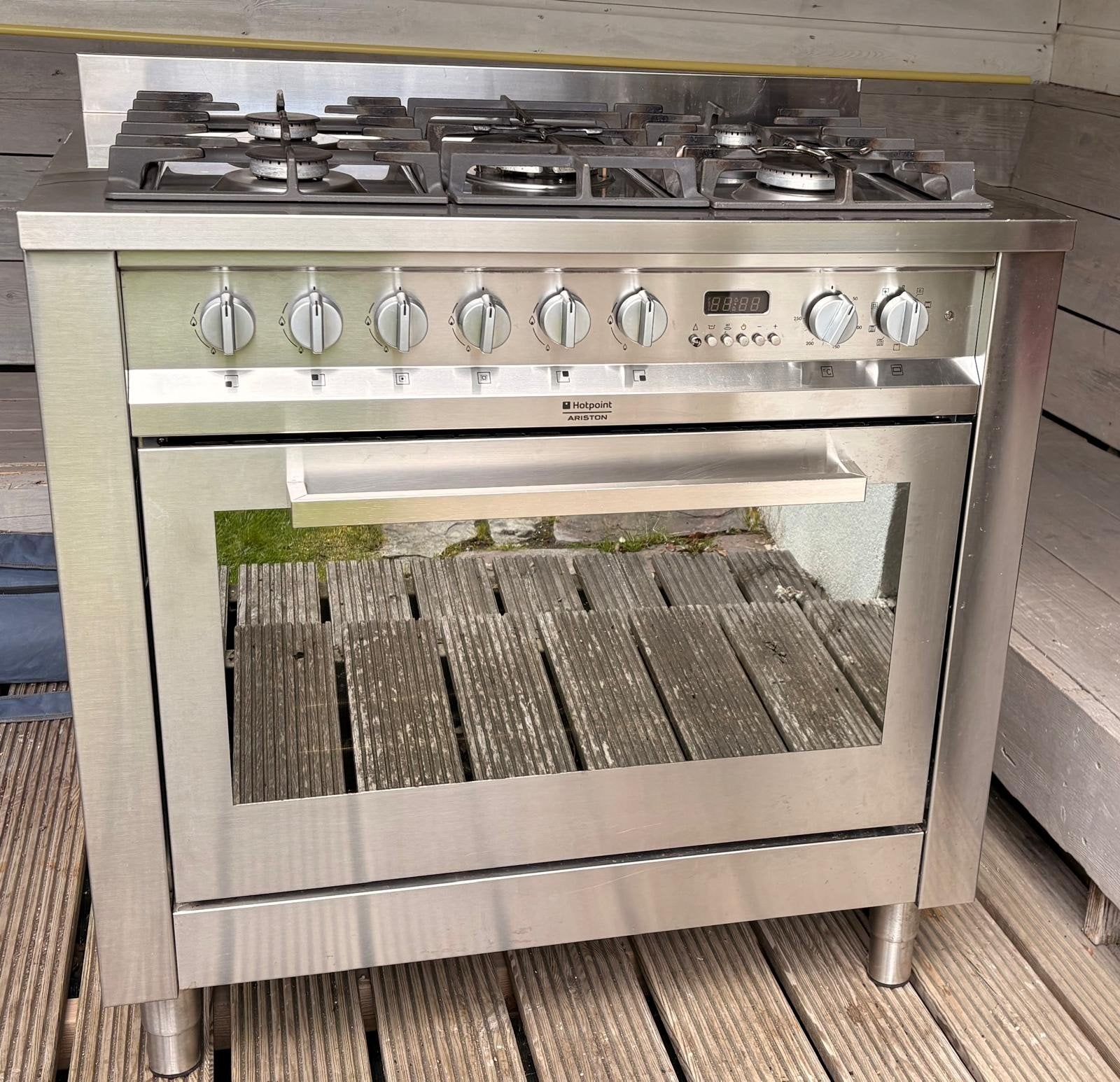 Hotpoint Ariston gasfornuis met 5 pitten en elektrische oven, Ophalen, Gebruikt, 60 cm of meer, Gas