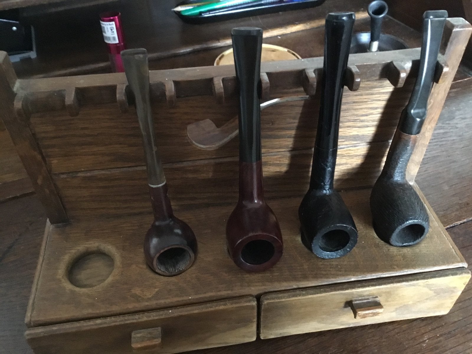 Vintage Pijpenrek met Lade, Ophalen of Verzenden, Gebruikt, Overige typen
