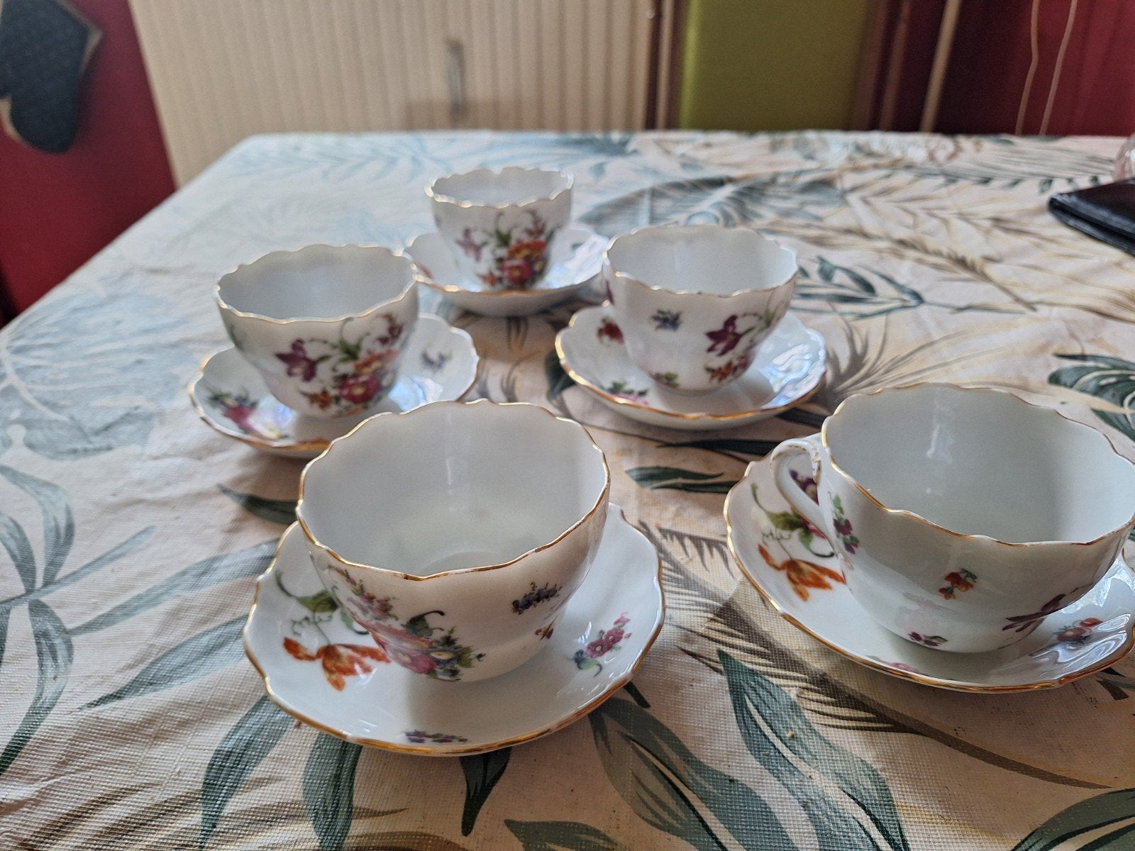 5 meissen stadt porseleine theekop en schotel, Ophalen