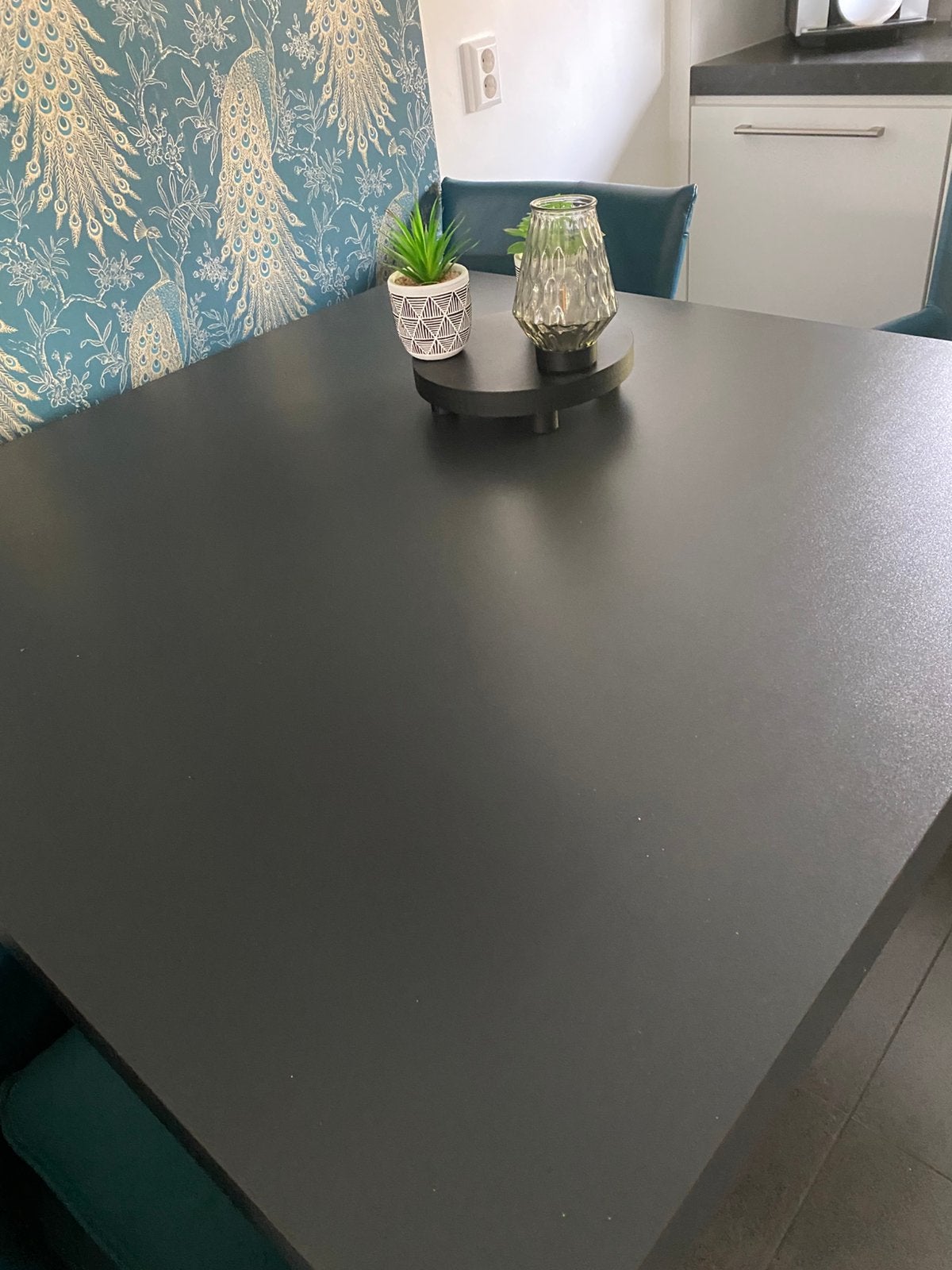 Vierkante zwarte tafel, Ophalen, Zo goed als nieuw, Vierkant, 50 tot 100 cm