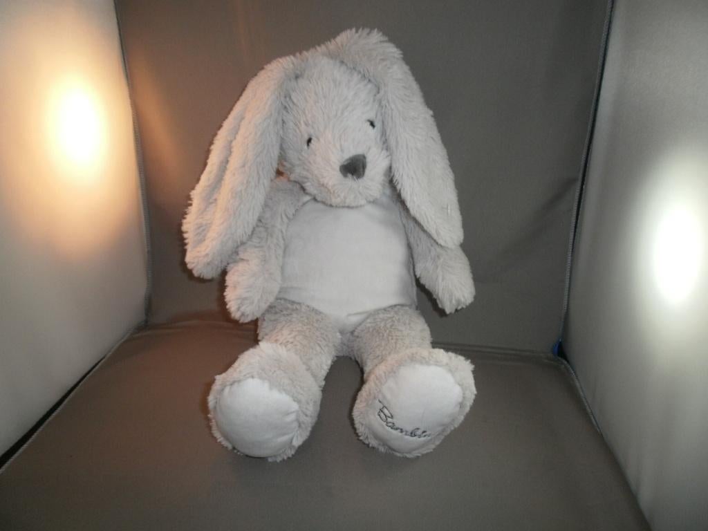 bambino konijn 60 cm totaal grijs harig/velours met op1 poot, Overige merken, Ophalen of Verzenden, Wasbaar, Middelgroot (20 tot 80 cm)