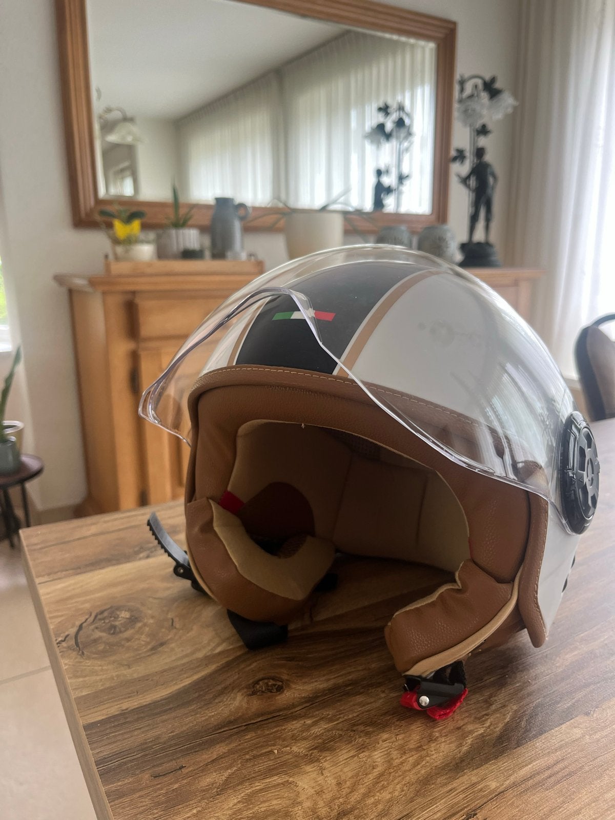 Scooterhelm met vizier - maat S, Fietsen en Brommers, Brommerhelmen, Ophalen, Zo goed als nieuw, Small