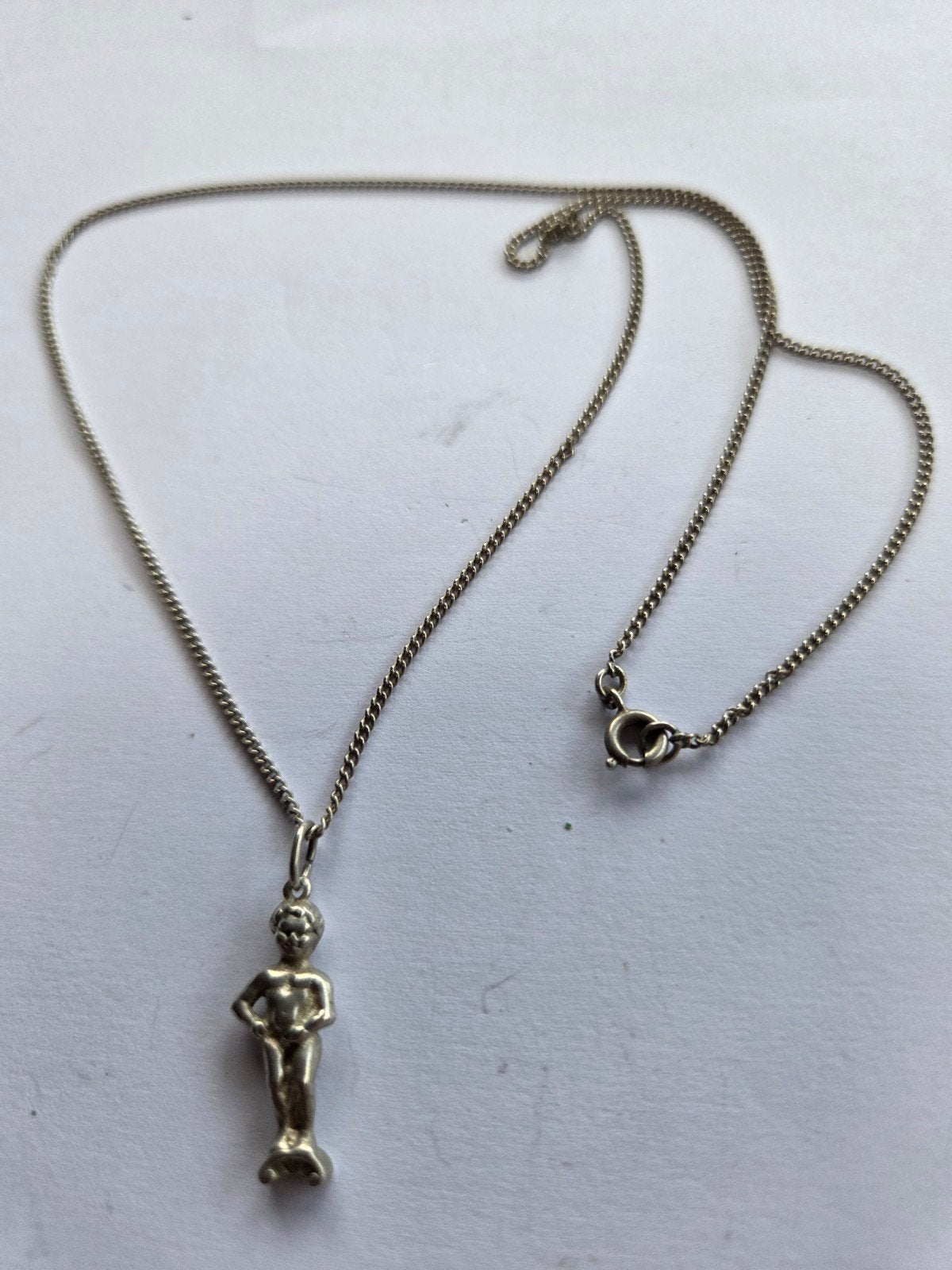 oude ketting manneke pies, Verzenden, Gebruikt, Zilver, Overige materialen