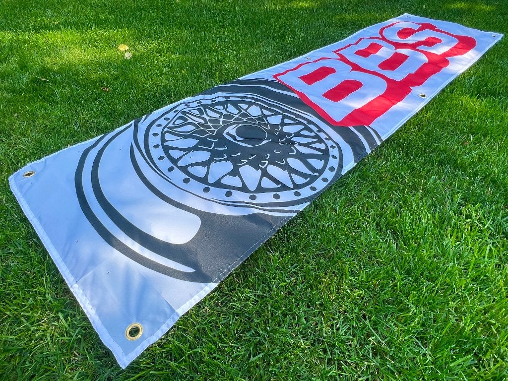 BBS BANNER 45X180 CM MET BEVESTIGGINGS OGEN GARAGE SHOWROOM, Ophalen of Verzenden, Nieuw