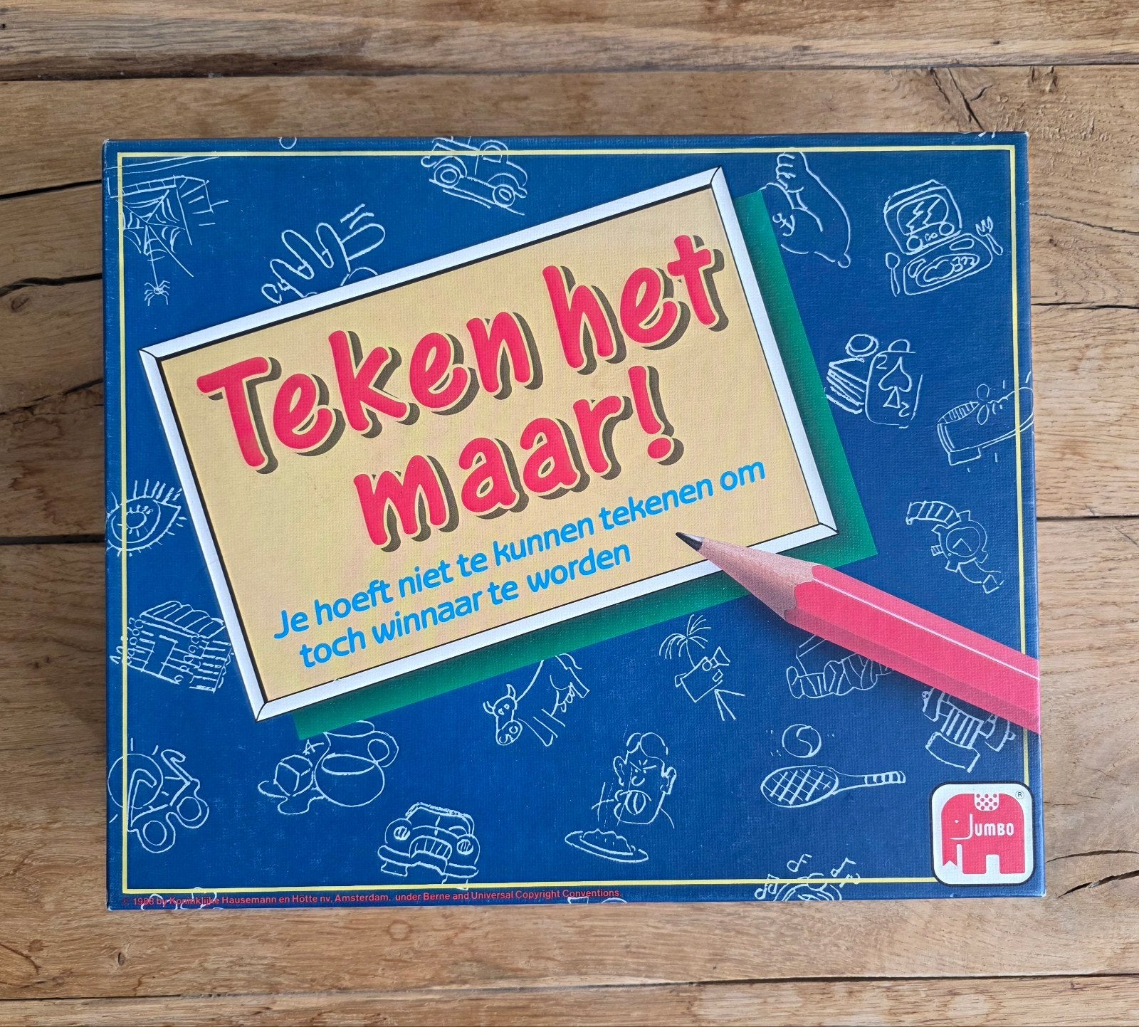 Jumbo Teken het Maar! Bordspel (Als Nieuw Pictionary stijl), Drie of vier spelers, Ophalen of Verzenden, Zo goed als nieuw, Jumbo