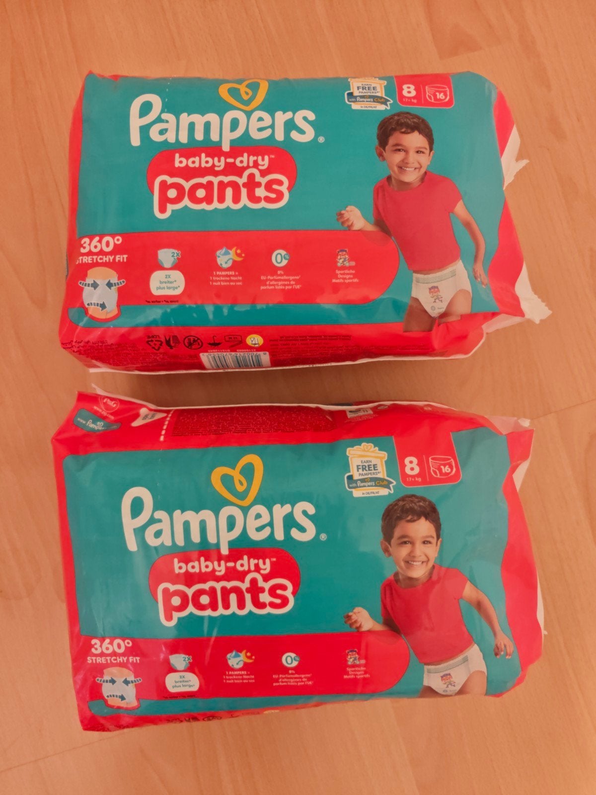 2x Pampers Baby-Dry Pants Maat 8 (12-17 kg) - 16 luiers, Ophalen of Verzenden, Nieuw