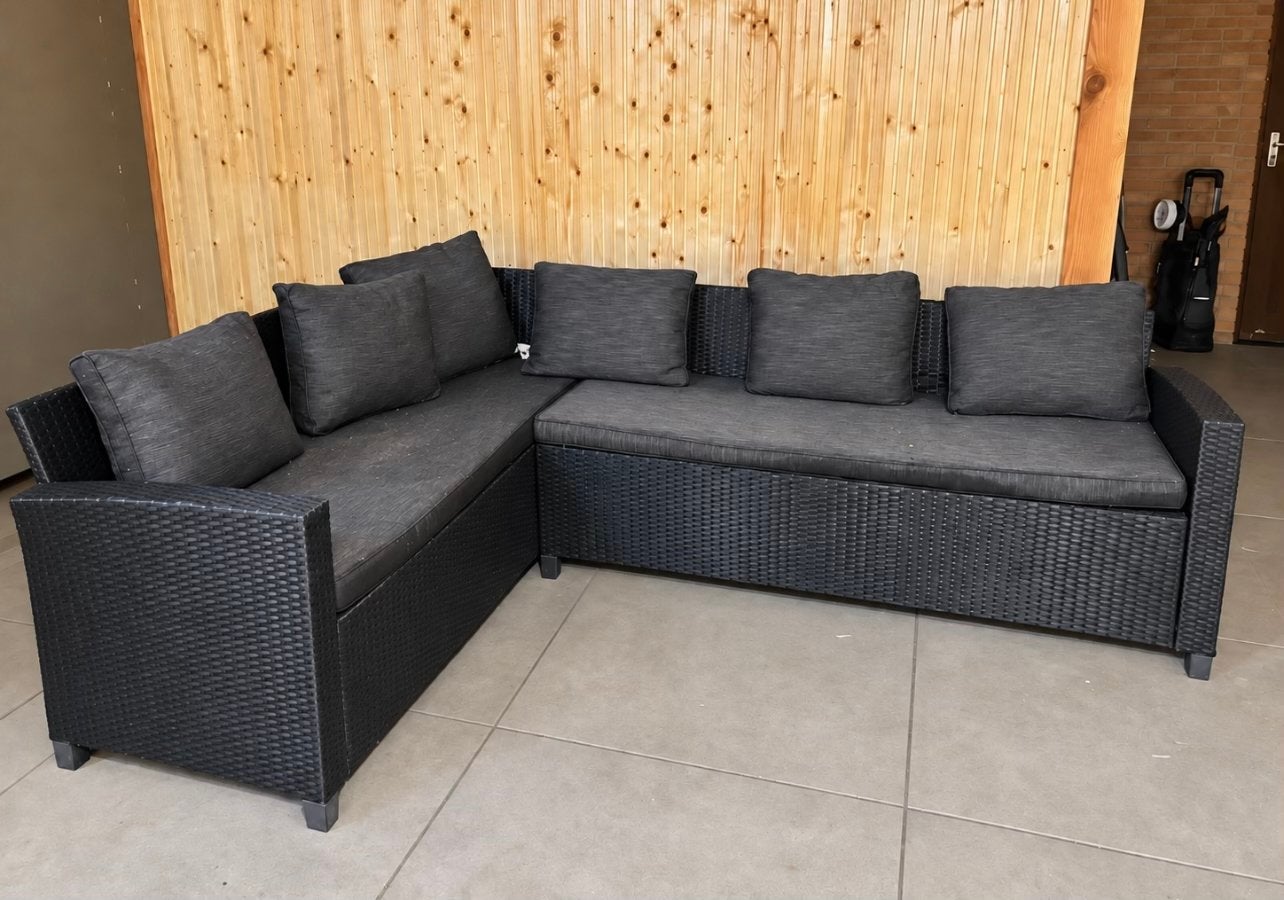 Antraciet loungeset, goede staat!!, Ophalen, Gebruikt, Loungeset, Wicker