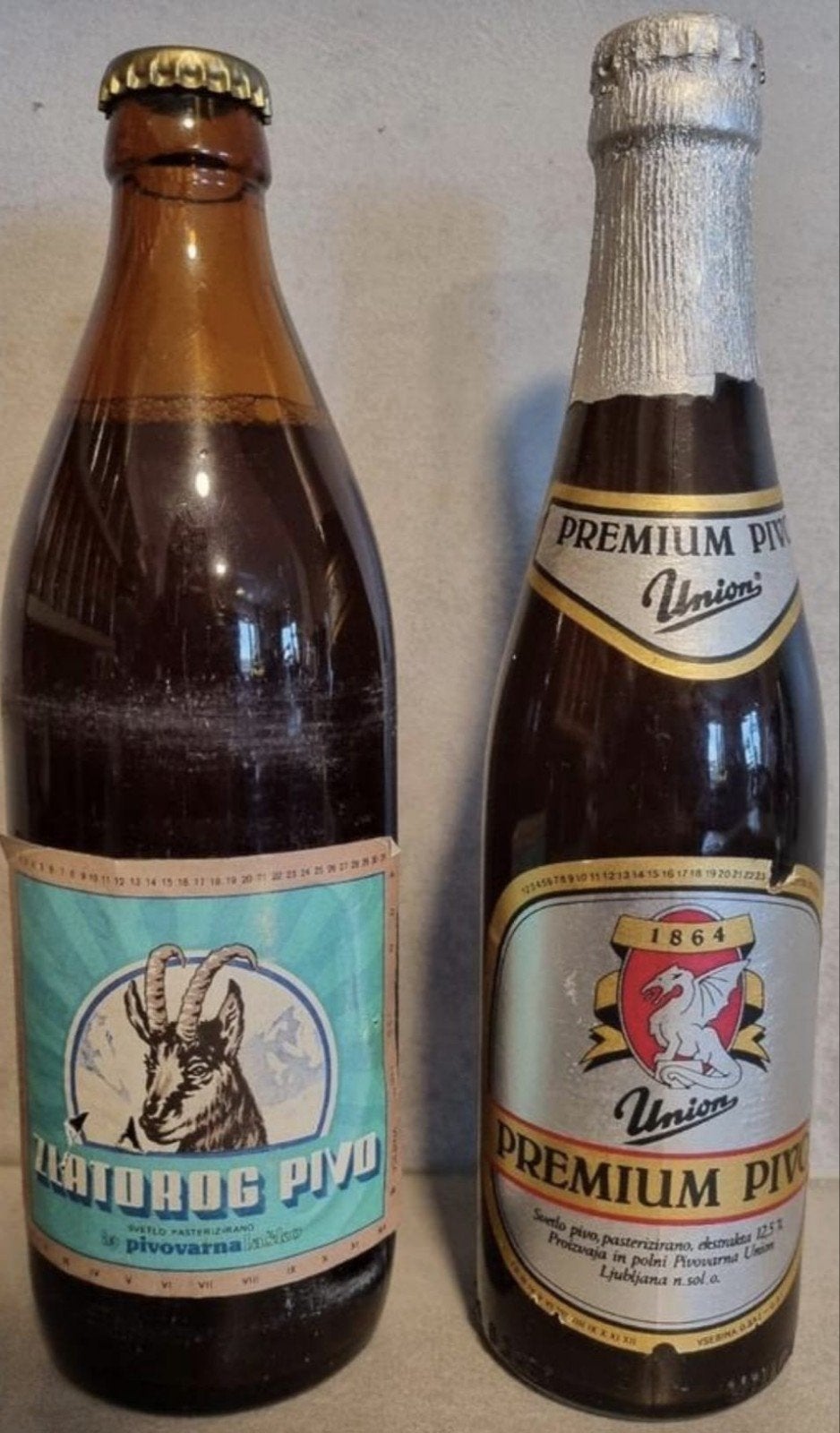 Vintage Sloveense bierflesjes – Laško & Union ('80's), Verzamelen, Biermerken, Zo goed als nieuw, Flesje(s), Overige merken, Ophalen of Verzenden