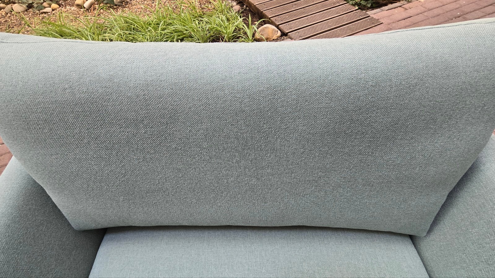 Mooie loveseat in een zeegroen kleur., Ophalen, Modern, Comfortabel, 75 tot 100 cm, Zo goed als nieuw