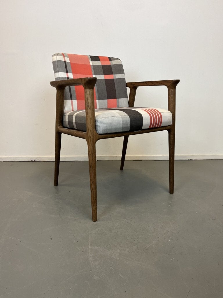 Moooi Zio Stoel Rood/Zwart/Wit Geruit Stof, Niet ingevuld, Zo goed als nieuw, Niet ingevuld, Niet ingevuld