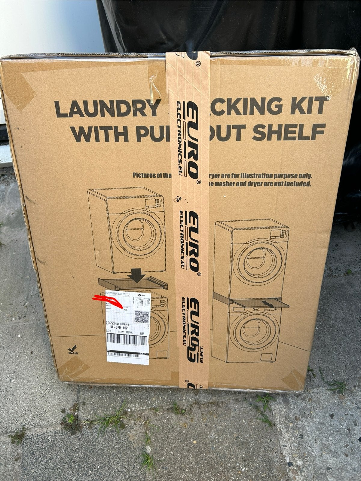 Wasmachine/Droger Stapelkit met Uitschuifbaar Plateau, Ophalen of Verzenden, Nieuw