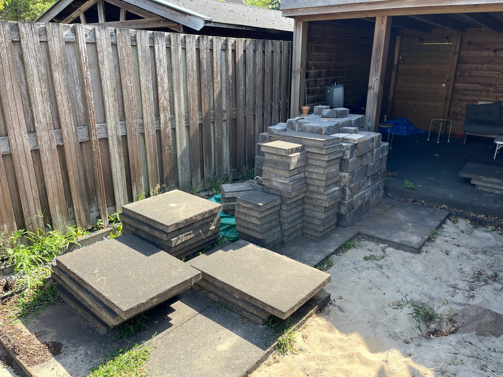 15 m2 Tegels voor in de tuin (diverse maten) & blokken, Tuin en Terras, Tegels en Klinkers, Ophalen, Zo goed als nieuw, 10 m² of meer