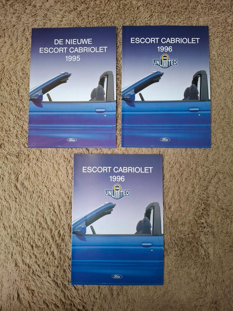 3x autofolder Ford Escort mk7 cabriolet, Verzenden, Gelezen, Ford