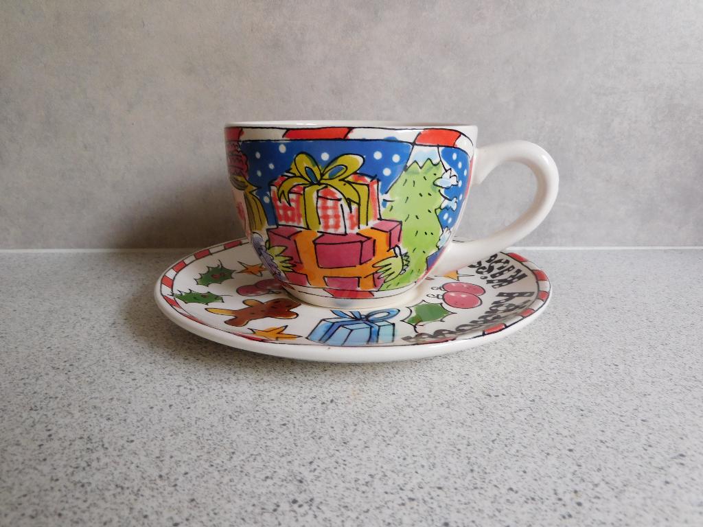 Theekop en schotel Merry Kissmas Blond Amsterdam, Huis en Inrichting, Keuken | Servies, Blond Amsterdam, Ophalen of Verzenden