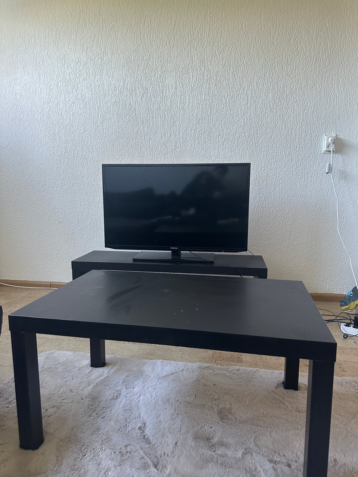 Gratis Salontafel & TV meubel set - Zwart hout, Ophalen, Gebruikt, Rechthoekig, Overige houtsoorten