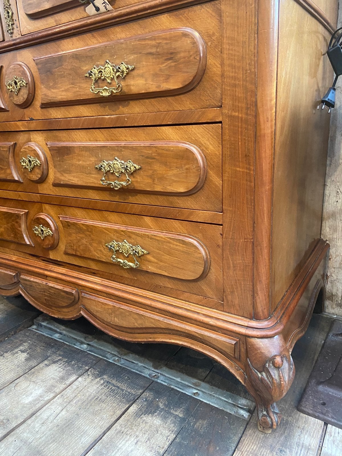 Frans eiken commode ladekast met marmer en spiegel, Antiek en Kunst, Antiek | Meubels | Kasten, Ophalen