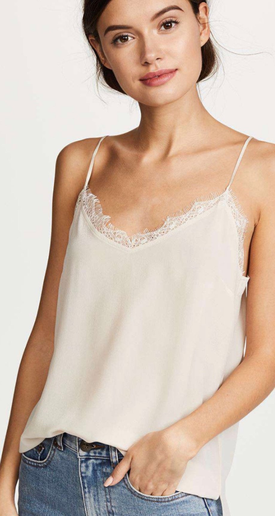 ANINE BING ZIJDEN TOP MET KANT (NEW €180) ALS NIEUW 💖💖💖, Overige kleuren, Ophalen of Verzenden, Zo goed als nieuw, Maat 36 (S)