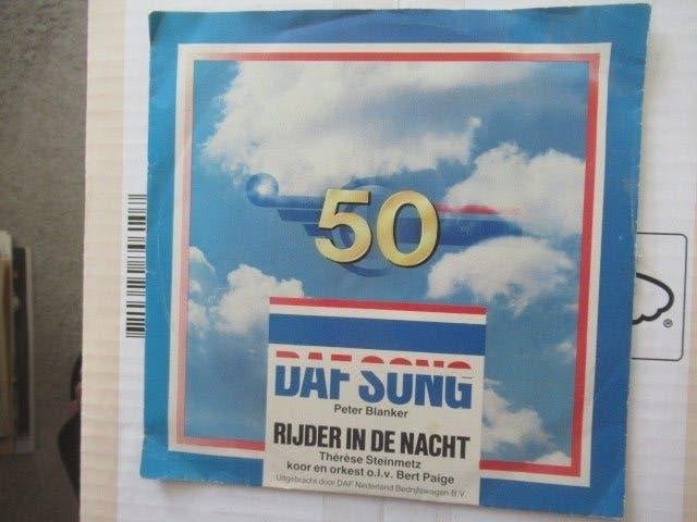 DAF Song: Rijder in de Nacht - Peter Blanker Vinyl Single, Ophalen of Verzenden, Gebruikt, Auto's