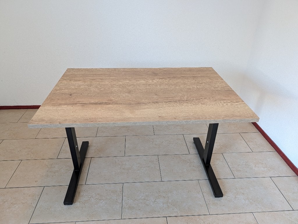 Office desk, oak look, black frame, height adjustable, Huis en Inrichting, Ophalen, In hoogte verstelbaar, Zo goed als nieuw, Computerbureau