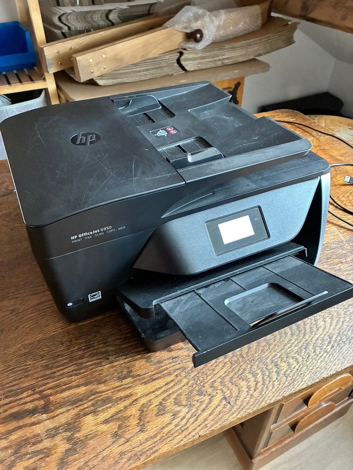 HP OfficeJet 6950 (print fax scan copy web), Computers en Software, Ophalen, Gebruikt, Faxen, All-in-one