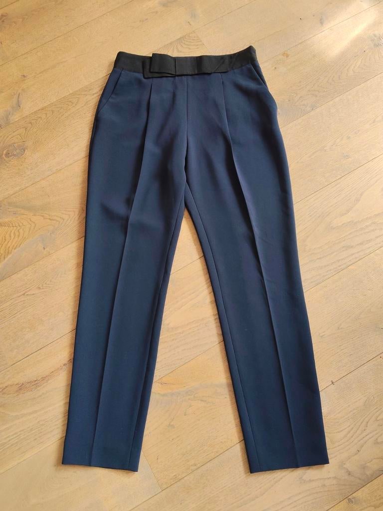 Claudie Pierlot navy trousers with bow 36, Kleding | Dames, Blauw, Claudie Pierlot, Nieuw, Ophalen of Verzenden