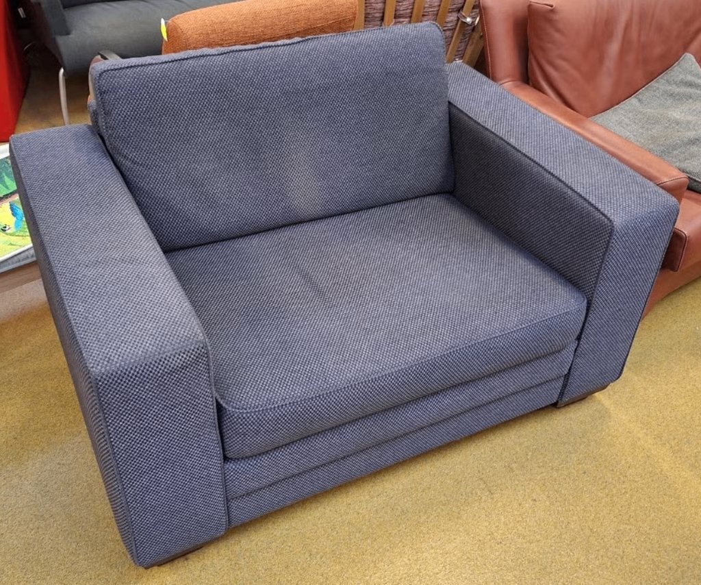 Blauwe stoelbank, Ophalen, Gebruikt, Eenpersoons, 75 tot 100 cm