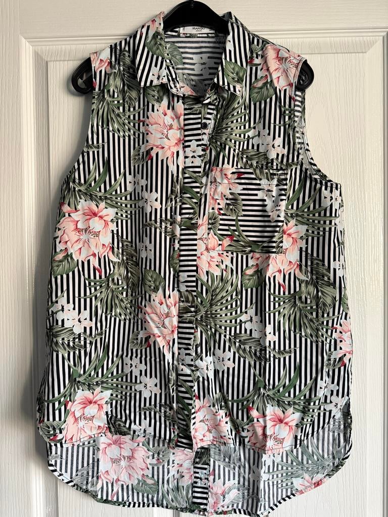 Blouse | top | bloemen patroon | maat M | mango | knopen |, Kleding | Dames, Ophalen of Verzenden