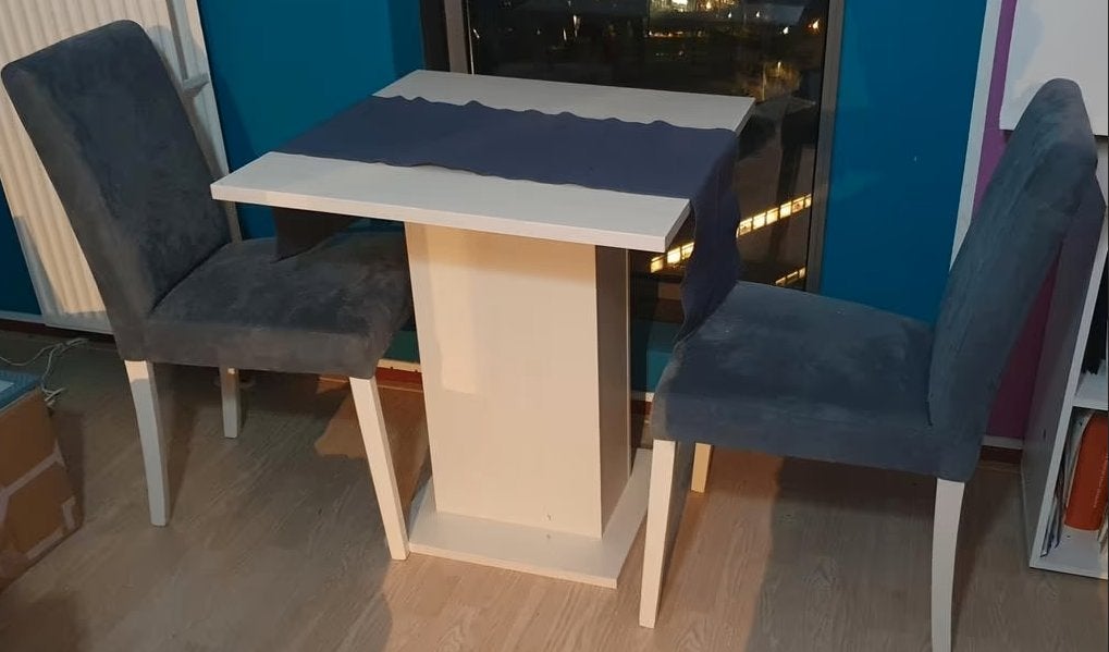 Tafel met 2 stoelen, Huis en Inrichting, Ophalen, Gebruikt, 100 tot 150 cm, 50 tot 100 cm