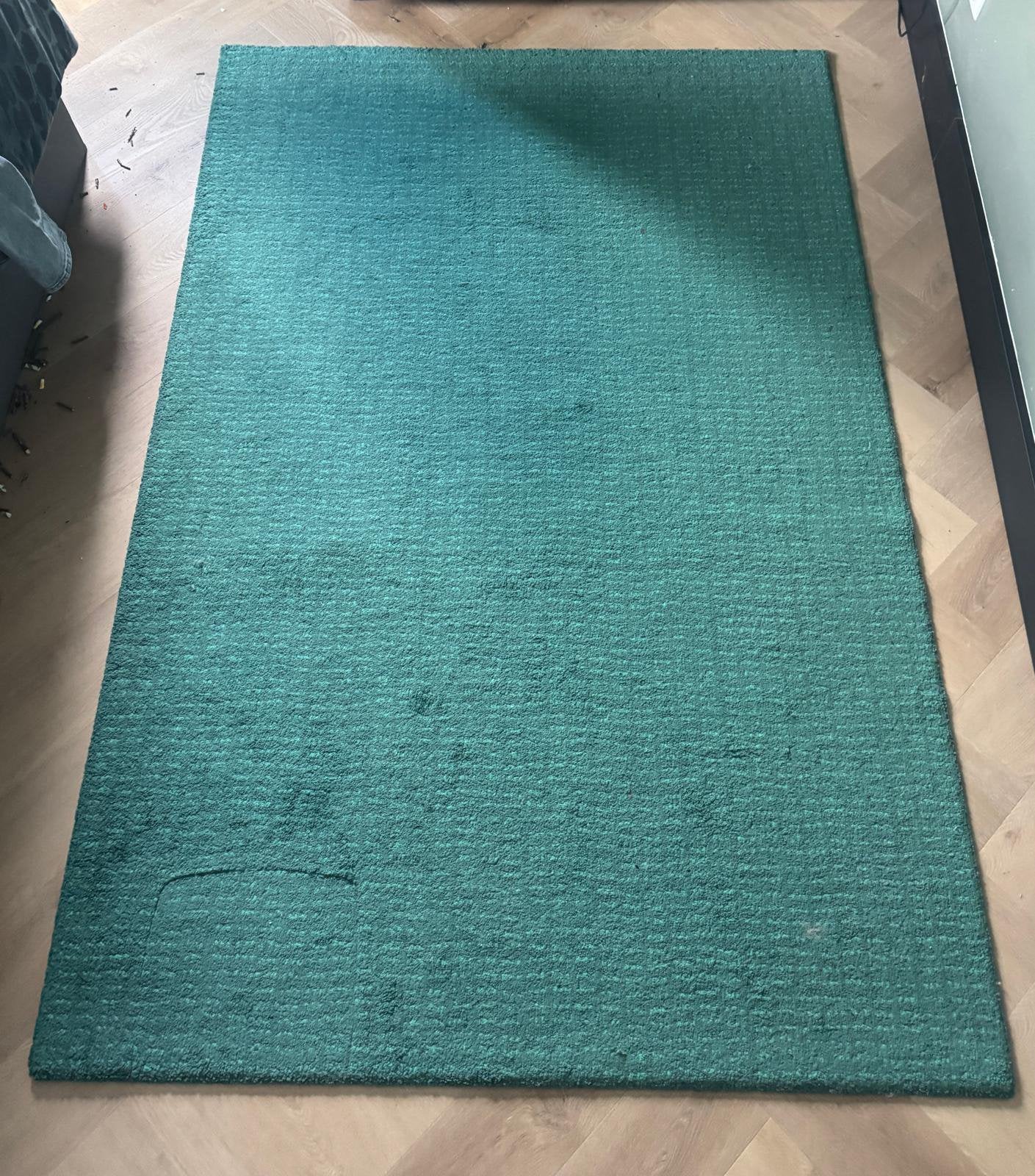 Petrol groen blaue kleurig vloerkleed 195x134cm, Huis en Inrichting, Ophalen, 100 tot 150 cm, Zo goed als nieuw, Groen
